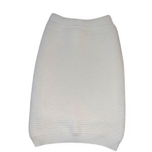 New Fully Lined Ivory Knit Accordion Form Fitting Skirt Size Large